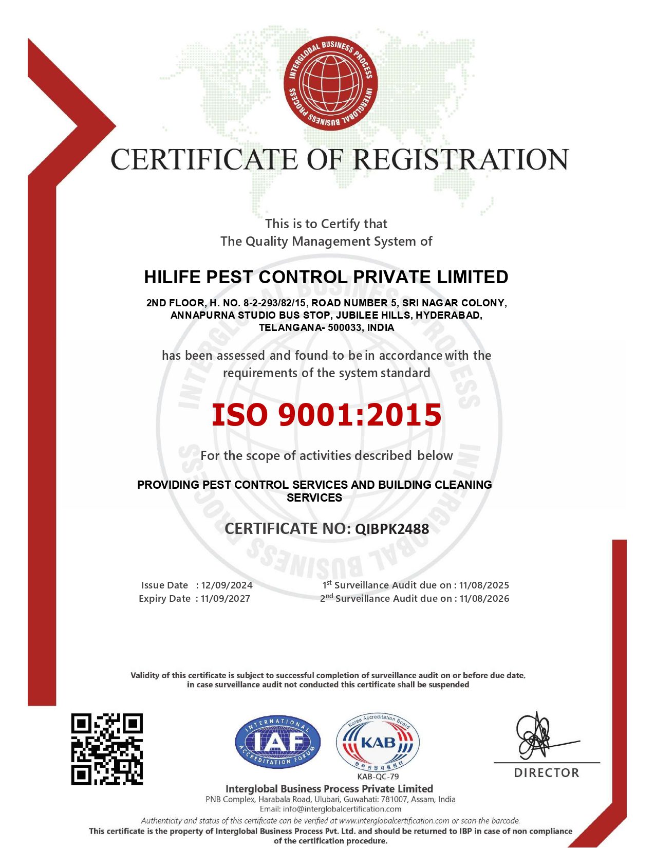 Hilife ISO CERTIFICATE